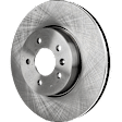 Front, Driver or Passenger Side Brake Disc, Natural Finish, Plain Surface, Vented, 5 Lugs, 321 mm, Pro-Line Series
