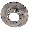 2001 Isuzu NPR - Front, Driver or Passenger Side Brake Disc, Natural Finish, Cross-drilled and Slotted, Vented, 12 Lugs, 293.4 mm, Front Disc Brakes, 5.7L 8Cyl, Pro-Line Series