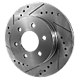 1990 Chevrolet K1500 - Front, Driver or Passenger Side Brake Disc, Natural Finish, Cross-drilled and Slotted, Vented, 6 Lugs, 295 mm, Extended Cab Pickup, 4.3L 6Cyl, Pro-Line Series