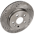 Rear, Driver or Passenger Side Brake Disc, Cross-drilled and Slotted, Vented, 5 Lugs, 12.4 in. Disc Diameter, Pro-Line Series