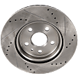 Rear, Driver or Passenger Side Brake Disc, Cross-drilled and Slotted, Vented, 5 Lugs, 12.4 in. Disc Diameter, Pro-Line Series