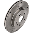 Rear, Driver or Passenger Side Brake Disc, Cross-drilled and Slotted, Vented, 5 Lugs, 12.4 in. Disc Diameter, Pro-Line Series