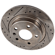 Rear, Driver or Passenger Side Brake Disc, Natural Finish, Cross-drilled and Slotted, Solid, 5 Lugs, 288.04 mm, Pro-Line Series