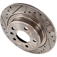 Rear, Driver or Passenger Side Brake Disc, Natural Finish, Cross-drilled and Slotted, Solid, 5 Lugs, 288.04 mm, Pro-Line Series
