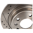 Rear, Driver or Passenger Side Brake Disc, Natural Finish, Cross-drilled and Slotted, Solid, 5 Lugs, 288.04 mm, Pro-Line Series