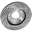 2003 Chevrolet Malibu - Front, Driver or Passenger Side Brake Disc, Natural Finish, Cross-drilled and Slotted, Vented, 5 Lugs, 277.88 mm, 3.1L 6Cyl, Pro-Line Series