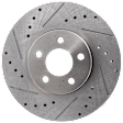 Front, Driver or Passenger Side Brake Disc, Natural Finish, Cross-drilled and Slotted, Vented, 5 Lugs, 279.91 mm, 2.4L, 4Cyl, Pro-Line Series
