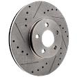 Front, Driver or Passenger Side Brake Disc, Natural Finish, Cross-drilled and Slotted, Vented, 5 Lugs, 279.91 mm, 2.4L, 4Cyl, Pro-Line Series