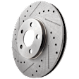 Front, Driver or Passenger Side Brake Disc, Natural Finish, Cross-drilled and Slotted, Vented, 5 Lugs, 279.91 mm, 2.4L, 4Cyl, Pro-Line Series