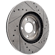 Front, Driver or Passenger Side Brake Disc, Natural Finish, Cross-drilled and Slotted, Vented, 5 Lugs, 279.91 mm, 2.4L, 4Cyl, Pro-Line Series