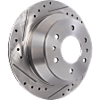 Rear, Driver or Passenger Side Brake Disc, Natural Finish, Cross-drilled and Slotted, Vented, 6 Lugs, 325.12 mm, Pro-Line Series
