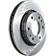 Front, Driver or Passenger Side Brake Disc, Natural Finish, Plain Surface, Vented, 6 Lugs, 302.01 mm, Pro-Line Series
