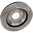 Front, Driver or Passenger Side Brake Disc, Cross-drilled and Slotted, Vented, Pro-Line Series
