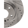 Front, Driver or Passenger Side Brake Disc, Cross-drilled and Slotted, Vented, Pro-Line Series