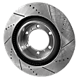Front, Driver or Passenger Side Brake Disc, Cross-Drilled and Slotted, Solid, 5 Lugs, With 330mm Front Rotors, Pro-Line Series