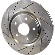 Front, Driver or Passenger Side Brake Disc, Cross-drilled and Slotted, Vented, 5 Lugs, 12.99 in. Disc Diameter, Pro-Line Series