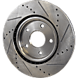 Front, Driver or Passenger Side Brake Disc, Cross-drilled and Slotted, Vented, 5 Lugs, 12.99 in. Disc Diameter, Pro-Line Series