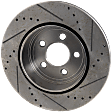 Rear, Driver or Passenger Side Brake Disc, Natural Finish, Cross-drilled and Slotted, Vented, 5 Lugs, 320.04 mm, Pro-Line Series