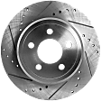 Rear, Driver or Passenger Side Brake Disc, Cross-Drilled and Slotted, Solid, For Models with Solid Rear Disc, Pro-Line Series