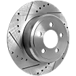 Rear, Driver or Passenger Side Brake Disc, Cross-Drilled and Slotted, Solid, For Models with Solid Rear Disc, Pro-Line Series