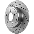 Rear, Driver or Passenger Side Brake Disc, Cross-Drilled and Slotted, Solid, For Models with Solid Rear Disc, Pro-Line Series