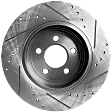 Rear, Driver or Passenger Side Brake Disc, Cross-Drilled and Slotted, Solid, For Models with Solid Rear Disc, Pro-Line Series
