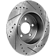 Rear, Driver or Passenger Side Brake Disc, Cross-Drilled and Slotted, Solid, For Models with Solid Rear Disc, Pro-Line Series