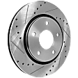 Front, Driver or Passenger Side Brake Disc, Cross-drilled and Slotted, Vented, 5 Lugs, 302 mm