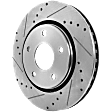 Front, Driver or Passenger Side Brake Disc, Cross-drilled and Slotted, Vented, 5 Lugs, 302 mm