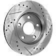 Front, Driver or Passenger Side Brake Disc, Cross-drilled and Slotted, Vented, 5 Lugs, 302 mm