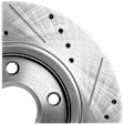 Front, Driver or Passenger Side Brake Disc, Cross-drilled and Slotted, Vented, 5 Lugs, 302 mm