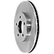 Front, Driver or Passenger Side Brake Disc, Natural Finish, Plain Surface, Vented, 5 Lugs, 302.77 mm, Pro-Line Series