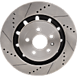 Front, Driver or Passenger Side Brake Disc, Cross-drilled and Slotted, Vented, 5 Lugs, Pro-Line Series