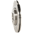 Front, Driver or Passenger Side Brake Disc, Natural Finish, Cross-drilled and Slotted, Vented, 4 Lugs, 281.94 mm, Pro-Line Series
