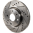 Front, Driver or Passenger Side Brake Disc, Natural Finish, Cross-drilled and Slotted, Vented, 4 Lugs, 275.34 mm, 2.0L, 4Cyl, Pro-Line Series