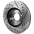 Front, Driver or Passenger Side Brake Disc, Natural Finish, Cross-drilled and Slotted, Vented, 4 Lugs, 275.34 mm, 2.0L, 4Cyl, Pro-Line Series