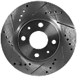 Front, Driver or Passenger Side Brake Disc, Natural Finish, Cross-drilled and Slotted, Vented, 4 Lugs, 275.34 mm, 2.0L, 4Cyl, Pro-Line Series