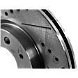 Front, Driver or Passenger Side Brake Disc, Natural Finish, Cross-drilled and Slotted, Vented, 4 Lugs, 275.34 mm, 2.0L, 4Cyl, Pro-Line Series