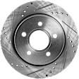 Rear, Driver or Passenger Side Brake Disc, Cross-drilled and Slotted, Solid, 5 Lugs, 10.67 in. Disc Diameter, Pro-Line Series