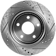 Rear, Driver or Passenger Side Brake Disc, Cross-drilled and Slotted, Solid, 5 Lugs, 10.67 in. Disc Diameter, Pro-Line Series