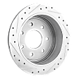 2000 Ford F-150 - Rear, Driver or Passenger Side Brake Disc, Cross-drilled and Slotted, Solid, 7 Lugs, 334 mm, RWD,  7 Lug, Fr 12/99, 4.6L 8Cyl, Pro-Line Series