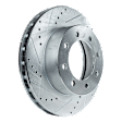 Front, Driver or Passenger Side Brake Disc, Cross-drilled and Slotted, Vented, 8 Lugs, 369 mm,, Pro-Line Series