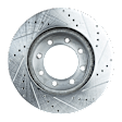 Front, Driver or Passenger Side Brake Disc, Cross-drilled and Slotted, Vented, 8 Lugs, 369 mm,, Pro-Line Series