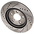 Rear, Driver or Passenger Side Brake Disc, Natural Finish, Cross-drilled and Slotted, Vented, 5 Lugs, 300 mm, Pro-Line Series