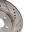 Rear, Driver or Passenger Side Brake Disc, Natural Finish, Cross-drilled and Slotted, Vented, 5 Lugs, 300 mm, Pro-Line Series