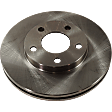 Front, Driver or Passenger Side Brake Disc, Plain Surface, Vented, 5 Lugs, 10.87 In., Pro-Line Series