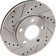 Front, Driver or Passenger Side Brake Disc, Natural Finish, Cross-drilled and Slotted, Vented, 5 Lugs, 276 mm, Pro-Line Series