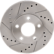 Front, Driver or Passenger Side Brake Disc, Natural Finish, Cross-drilled and Slotted, Vented, 5 Lugs, 276 mm, Pro-Line Series