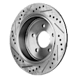Rear, Driver or Passenger Side Brake Disc, Natural Finish, Cross-drilled and Slotted, Vented, 5 Lugs, 295 mm, Pro-Line Series