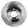 Rear, Driver or Passenger Side Brake Disc, Natural Finish, Cross-drilled and Slotted, Vented, 5 Lugs, 295 mm, Pro-Line Series